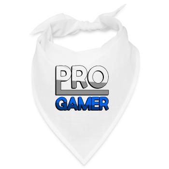 PRO GAMER (Blau) - Gaming - Bandana - Weiß - Vorne