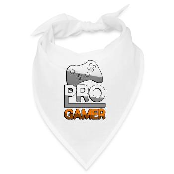PRO GAMER (Orange) + Controller - Gaming - Bandana - Weiß - Vorne