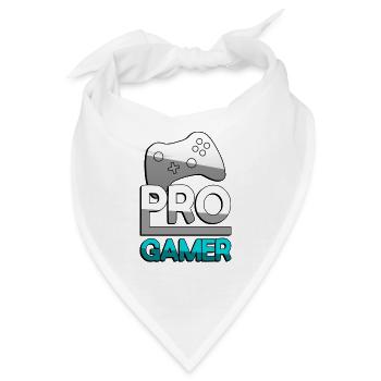 PRO GAMER (Türkis) + Controller - Gaming - Bandana - Weiß - Vorne