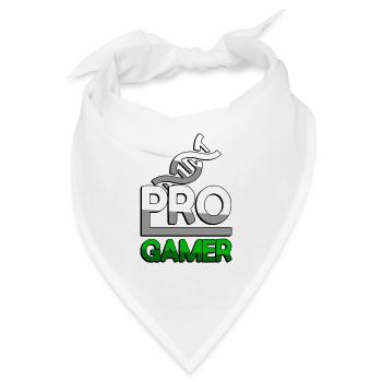 PRO GAMER (Grün) + DNA - Gaming - Bandana - Weiß - Vorne