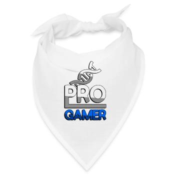 PRO GAMER (Blau) + DNA - Gaming - Bandana - Weiß - Vorne