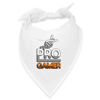 PRO GAMER (Orange) + DNA - Gaming - Bandana - Weiß - Vorne