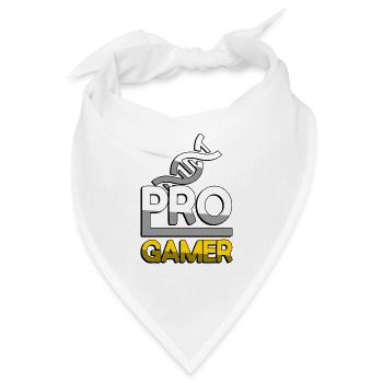 PRO GAMER (Gelb) + DNA - Gaming - Bandana - Weiß - Vorne