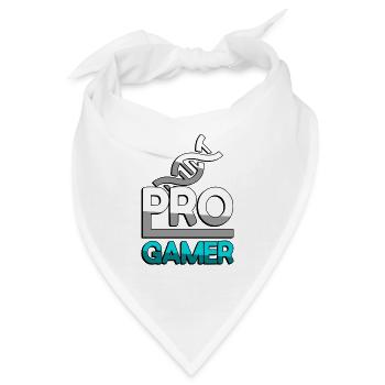 PRO GAMER (Türkis) + DNA - Gaming - Bandana - Weiß - Vorne
