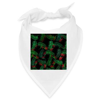Palmen und Blumenmuster - Bandana - Weiß - Vorne