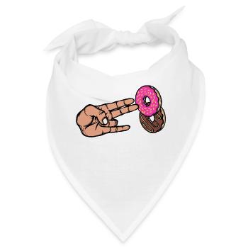 Nachspeise Donut Süßigkeiten Lecker Naschen - Bandana - Weiß - Vorne