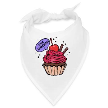 Nachspeise Naschen Süßigkeiten Cupcake Statement - Bandana - Weiß - Vorne