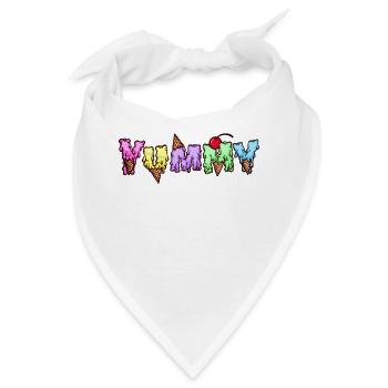 Nachspeise Lecker Süßigkeiten Spruch Eis Naschen - Bandana - Weiß - Vorne
