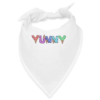 Eis Süßigkeiten Spruch Lecker Nachspeise - Bandana - Weiß - Vorne