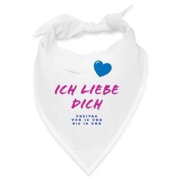 Herzliche Liebesbotschaft im Graffiti-Stil - Bandana - Weiß - Vorne