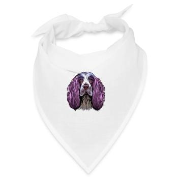Englisch Springer Spaniel Hund Aquarell Illustrati - Bandana - Weiß - Vorne