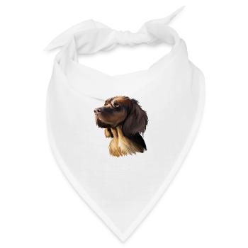 Picardie Spaniel Hund Aquarell Skizze Illustration - Bandana - Weiß - Vorne