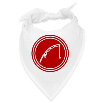Angelrute angeln icon - Bandana - Weiß - Vorne