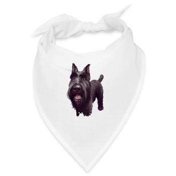 Mittelschnauze Standard Schnauzer Hund Illustration - Bandana - Weiß - Vorne