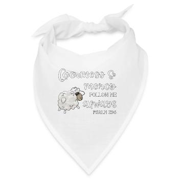 Christian Design Güte und Barmherzigkeit Psalm 23 - Bandana - Weiß - Vorne