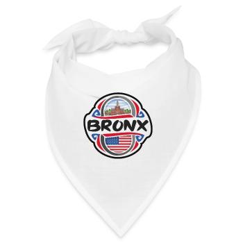 Bronx USA Vereinigte Staaten Flagge Reise Souvenir Abzeichen - Bandana - Weiß - Vorne