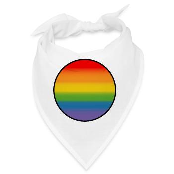 Regenbogen Verlauf Round white shirt - Bandana - Weiß - Vorne