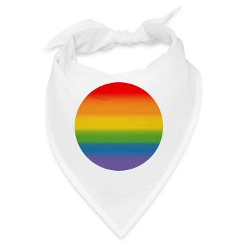 Regenbogen Verlauf Round - Bandana - Weiß - Vorne
