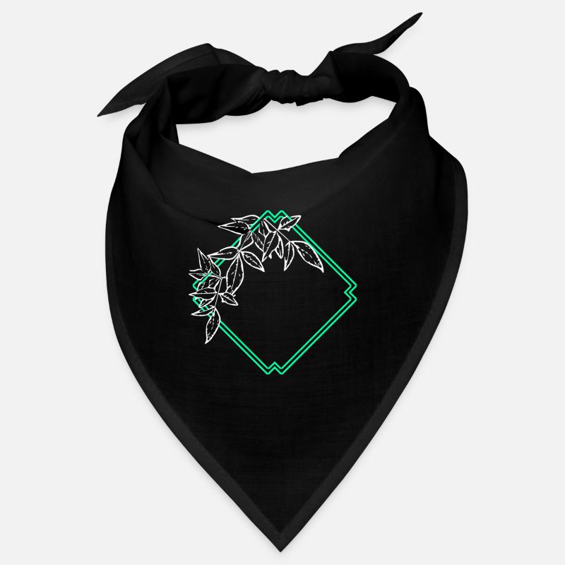 Natural Frame Square Leaf Ornamentation Bandana
