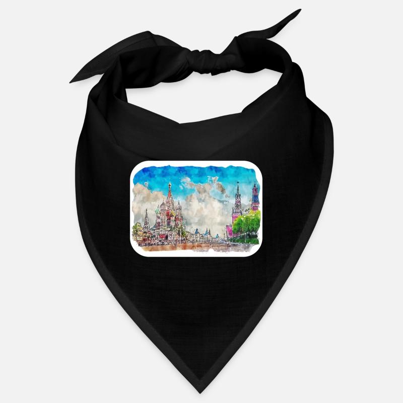 Moscou Russie Aquarelle Esquisse Dessin Dessiné Bandana