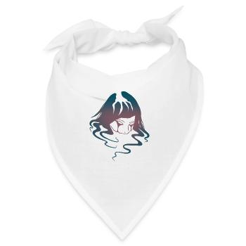 Frauengesicht im Wasser - Bandana - Weiß - Vorne