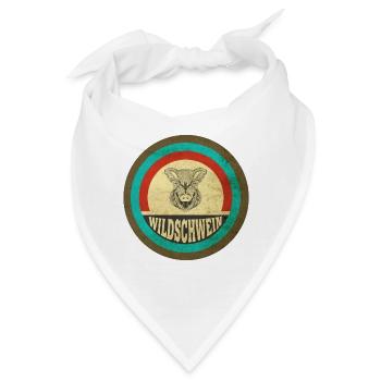 Wildschwein Vintage Design - Bandana - Weiß - Vorne