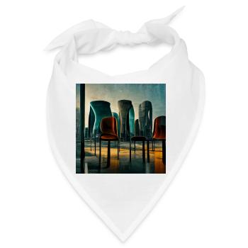 futuristische Stadtszene - Bandana - Weiß - Vorne