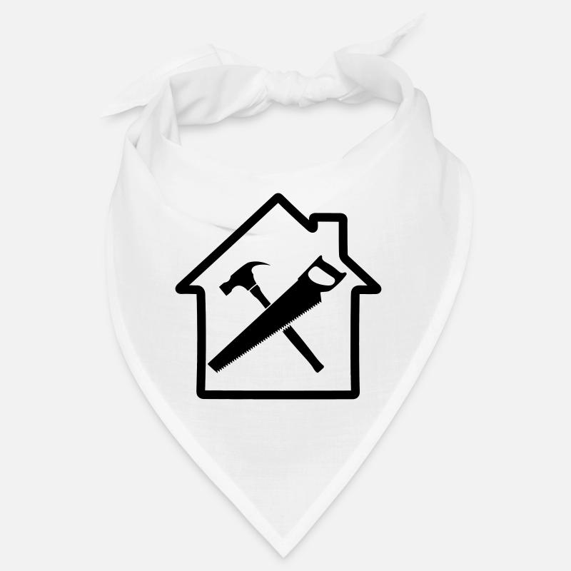 Construction de maison à logo d’outil de charpentier Bandana