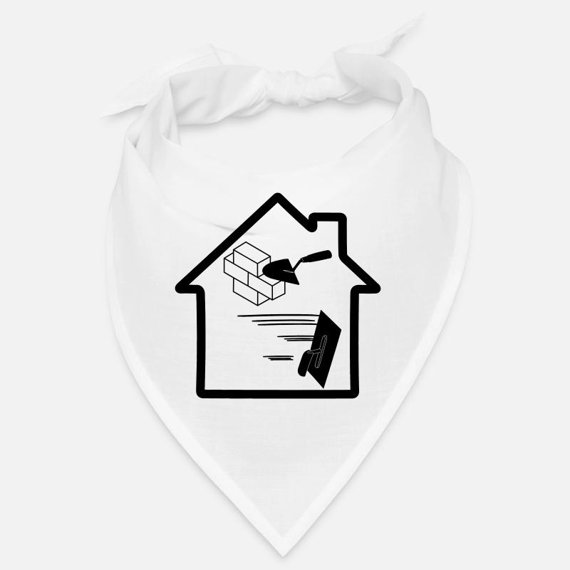 Mason stucco tool logo house building 2 Bandana