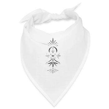 Vertikales Dotwork-Mandala - Bandana - Weiß - Vorne