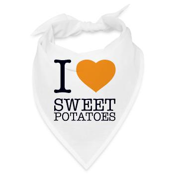 I LOVE SWEET POTATOES Süsskartoffel - Bandana - Weiß - Vorne