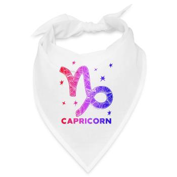 Gestirne Spruch Sterndeutung Horoskop Steinbock - Bandana - Weiß - Vorne