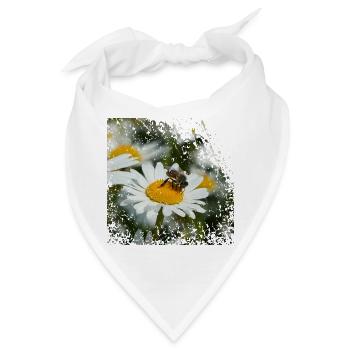 Eine Biene sammelt Pollen - Bandana - Weiß - Vorne
