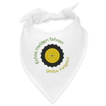 Echte Helden fahren gelbe Felgen! - Bandana - Weiß - Vorne