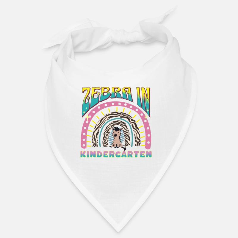 Zebra dans la conception de la patrouille arc-en-ciel de la maternelle - Bandana - blanc