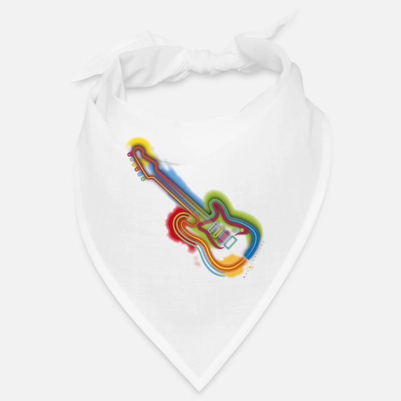Pop Art Guitar - Bandana - Weiß