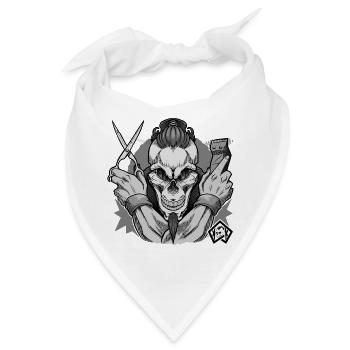 Friseur, Barber, Haarschnitt, Friseurmeister - Bandana - Weiß - Vorne