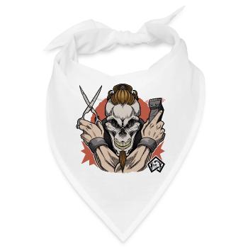 Friseur, Barber, Haarschnitt, Friseurmeister - Bandana - Weiß - Vorne