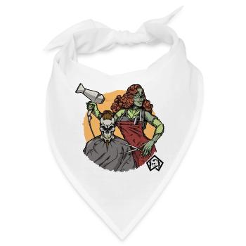 Friseurin, Friseuse, Frisörin, Friseur, Barber - Bandana - Weiß - Vorne