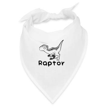 Raptor minimalistisches Dotwork - Bandana - Weiß - Vorne
