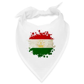 Tadschikistan Klecks Flaggen Design - Bandana - Weiß - Vorne