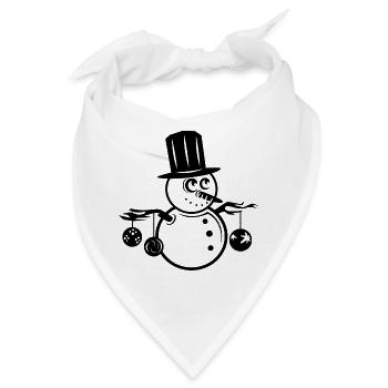 Schneemann mit Kugeln Weihnachten Illustration - Bandana - Weiß - Vorne