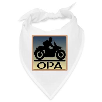 Motorrad Fahrer - OPA - VATERTAG - Bandana - Weiß - Vorne