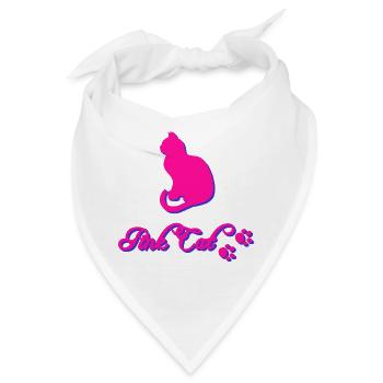 Pink cat, Tier tatzen, silhouetten - Bandana - Weiß - Vorne