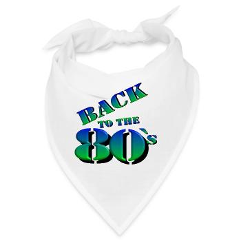 80er Party Retro Fun Shirt , back 80 (25) - Bandana - Weiß - Vorne