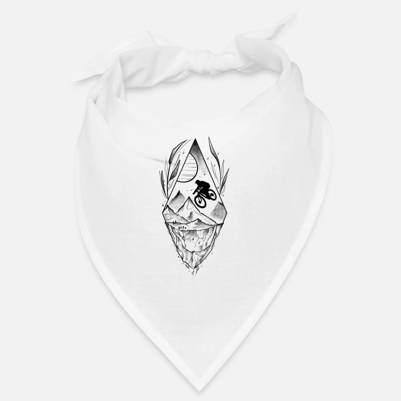 Downhill VTT style sketch & dotwork art - Bandana - blanc