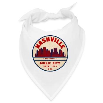 Nashville Musikstadt Retro Siegel - Bandana - Weiß - Vorne