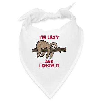 Humorvoll Statement Faul Faultier Urwald Säugetier - Bandana - Weiß - Vorne