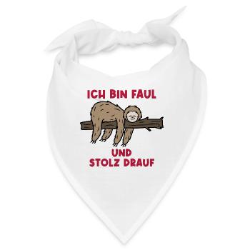 Faultier Humorvoll Statement Urwald Tier Säugetier - Bandana - Weiß - Vorne