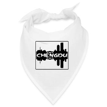Chengdu China Skyline Silhouette Reise Souvenir - Bandana - Weiß - Vorne